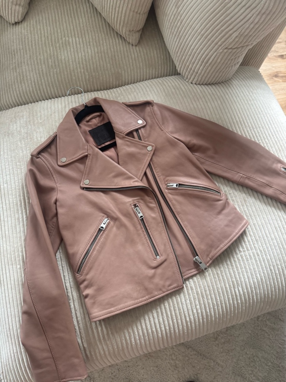 All Saints Pink Leather Jacket